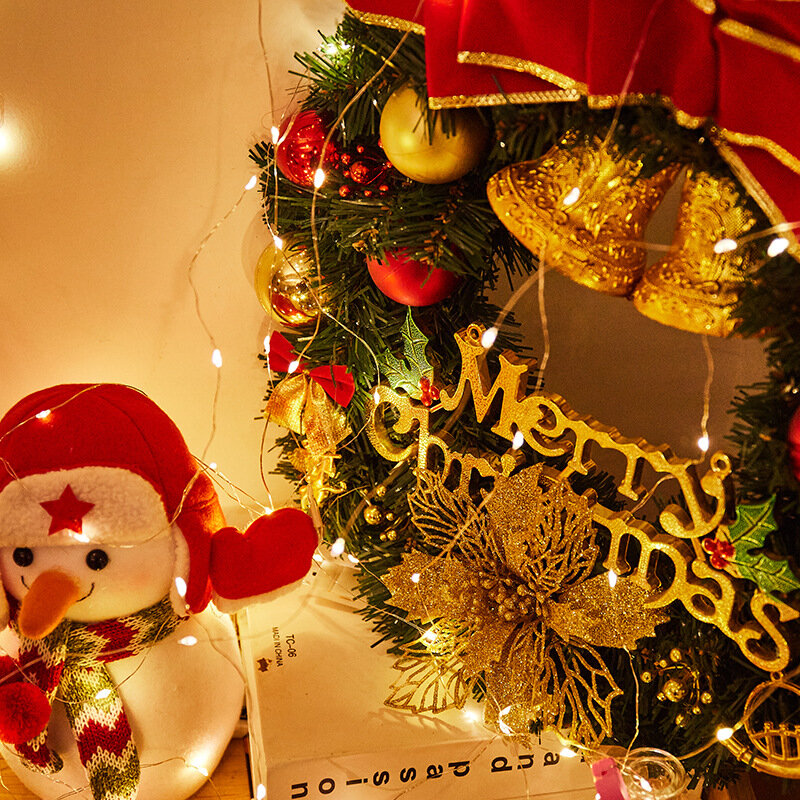 구리 와이어 스트링 조명, 야외 방수 야간 램프, 크리스마스 트리 웨딩 파티 장식, 10LED 화환 요정 조명, 1m