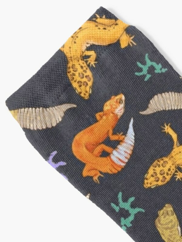 Calcetines de fútbol con patrón de Gecko para hombre y mujer, medias sueltas para niños