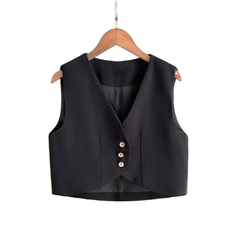 Women's New Small Vest Shiny Fabric Set