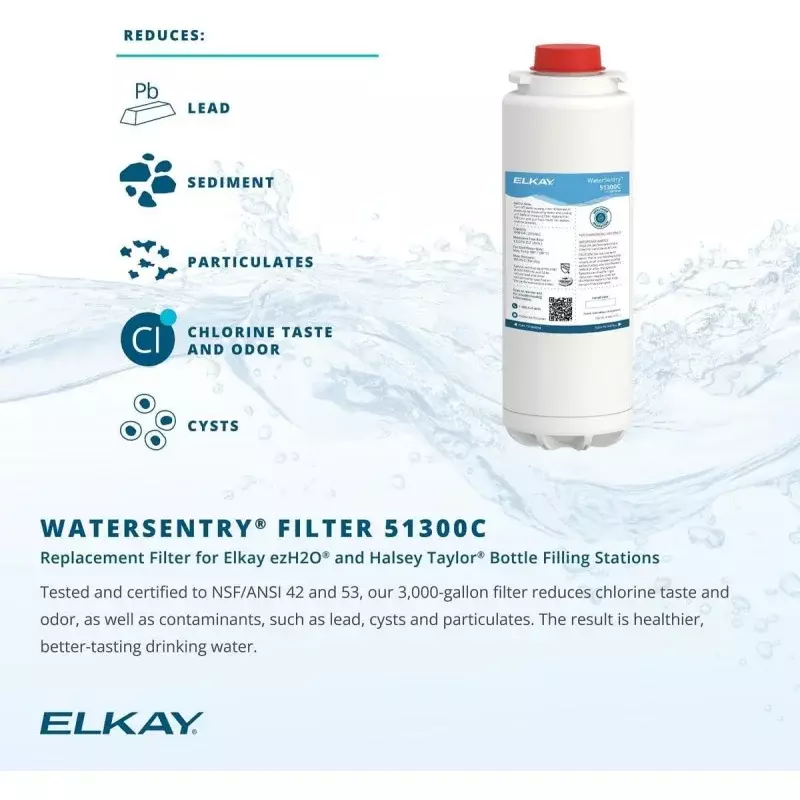 Elkay WaterSentry Plus substituição, Enchimentos de garrafa, 51300C _ 3PK, Pack 3