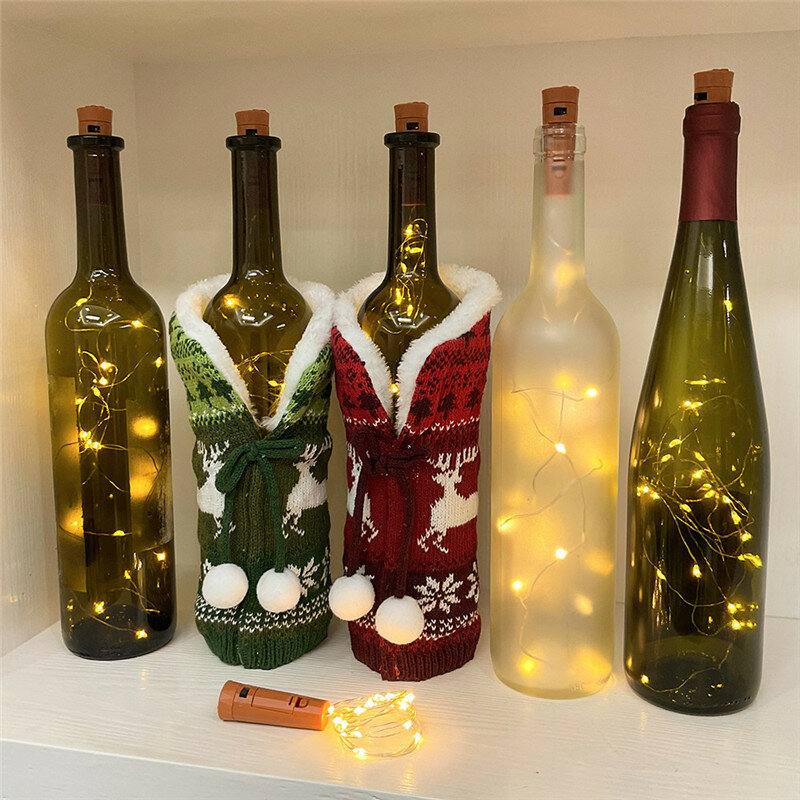 10 pz 2M 20Led tappo di bottiglia fata luce bottiglia di vino impermeabile luci stringa fai da te festa di nozze ghirlanda decorazione lampada