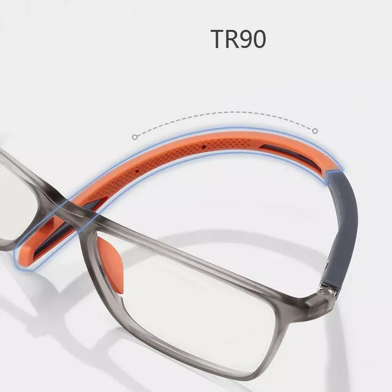 TR90 스포츠 독서 안경, 초경량 안티 블루 라이트, 노안 안경, 원거리 시력 광학 안경, + 4.0 디옵터