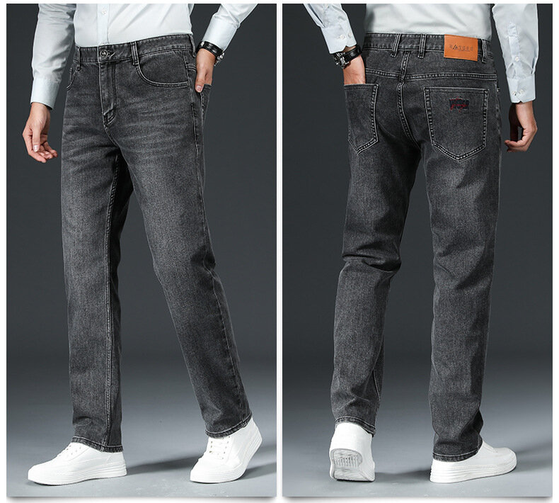 Новинка 2022, зимние и осенние высококачественные мужские повседневные теплые хлопковые брюки, модные мешковатые джинсы