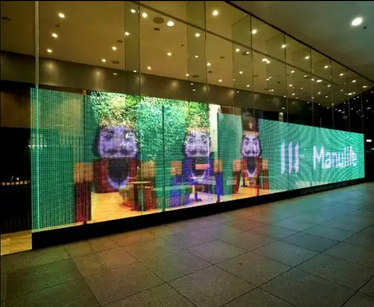 Indoor P6.5 Glass Window Transparent LED Film Display Shopping Mall Bar Glass Led Soft Transparent Flexible Video Screen