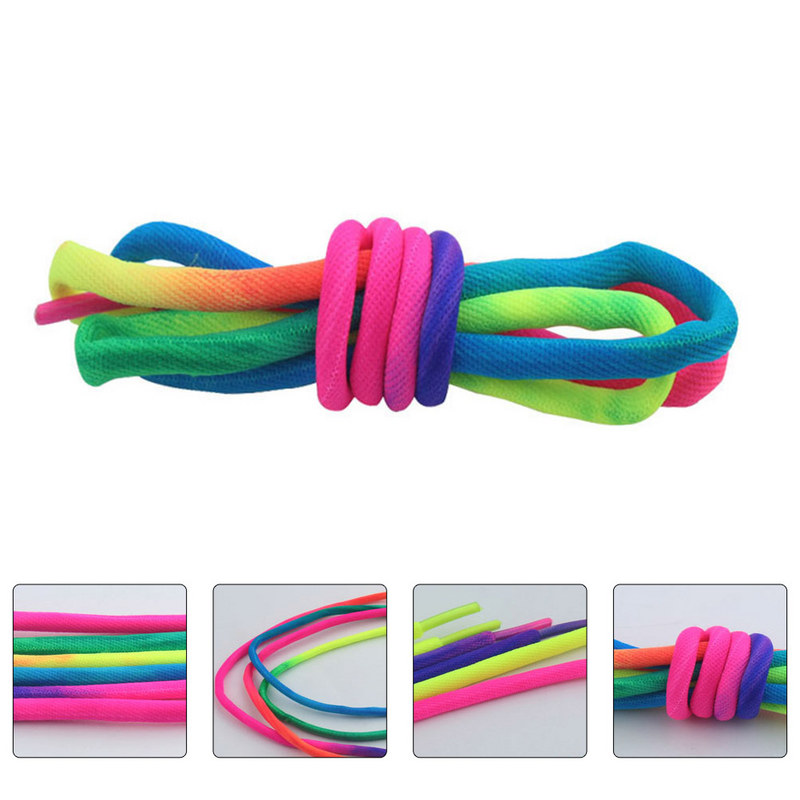 1 Pair Shoe Accessories Rainbow Thick Round Fashion Shoelaces Colorful Fashion Sneaker Shoe Laces