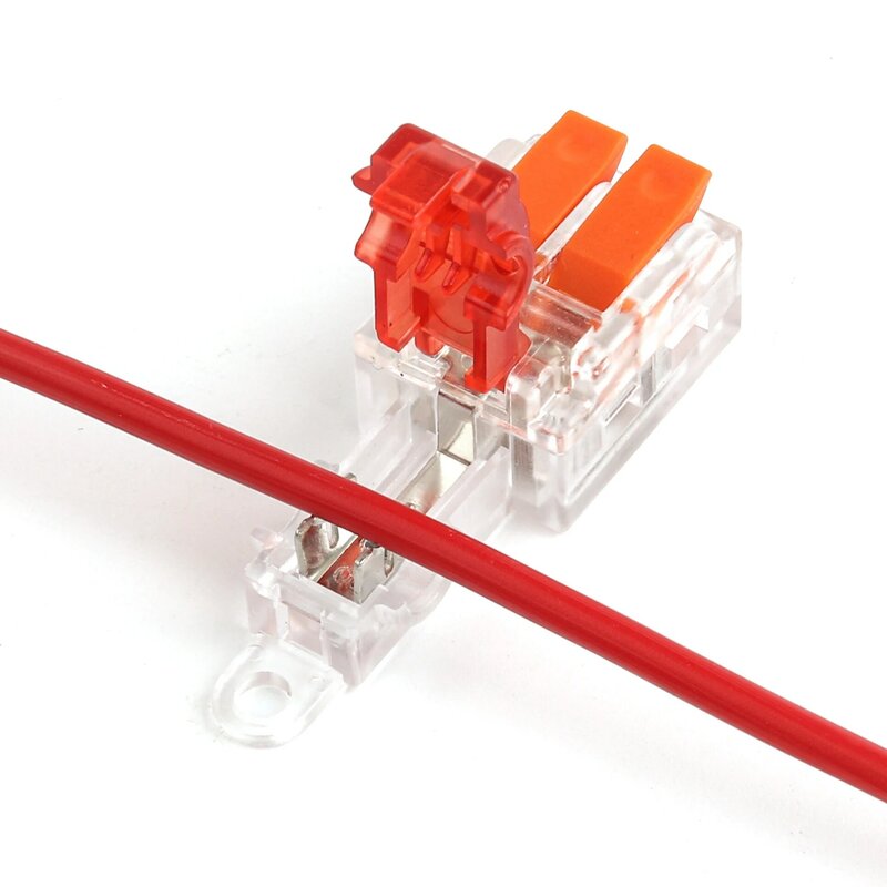 Conector de cableado sin pelado tipo T con orificio de fijación, caja de conexiones de empalme de rama rápida, conector de cable de palanca 32A