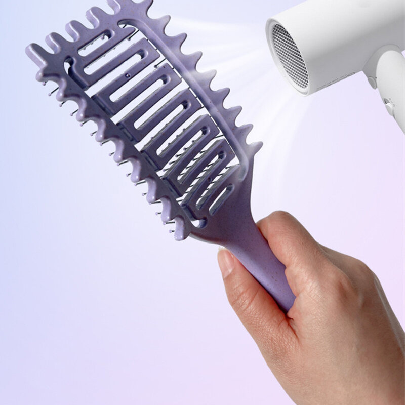Curl Define Styling Brush setole di cinghiale vuote spazzola per capelli districante pettine per capelli aggrovigliato modellatura definizione riccioli strumenti per lo Styling dei capelli