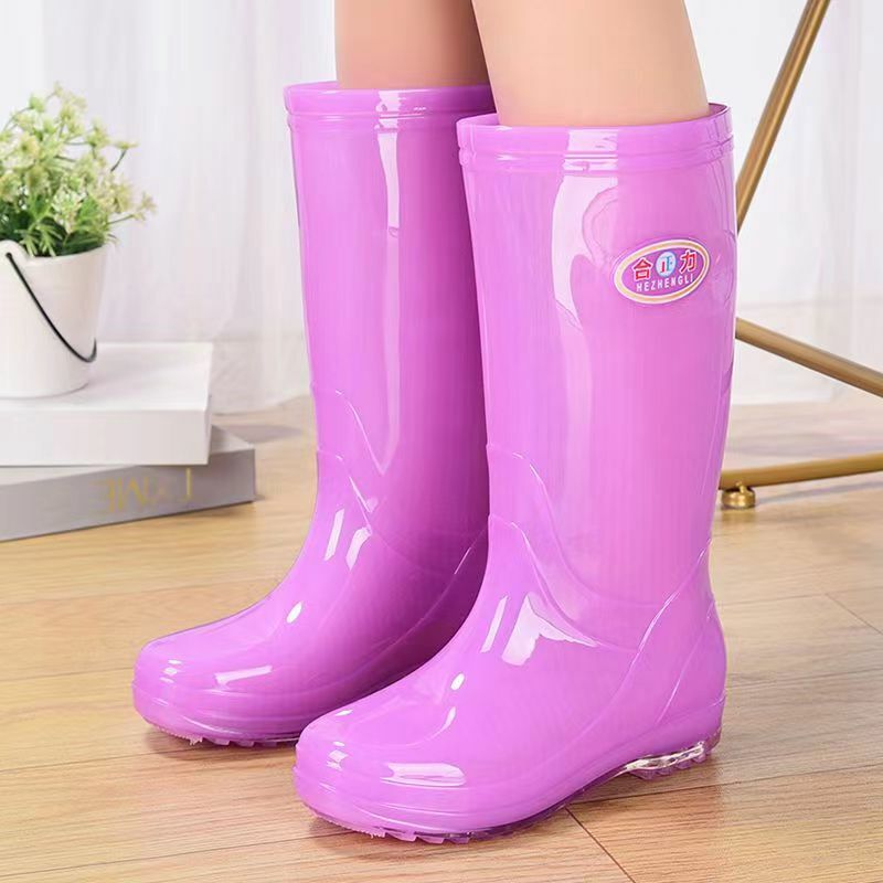المرأة أربعة مواسم عالية أعلى أحذية المطر المضادة للانزلاق المألوف و مقاوم للماء أحذية المطر الشتاء أفخم الدافئة القطن أحذية المطر