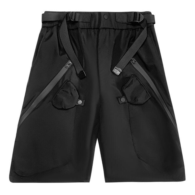 Harajuku Men Shorts Black Jogger Cargo Shorts Male Fashion Casual Sweatpants Hip Hop Knee Length Short Pants Men New Streetwear