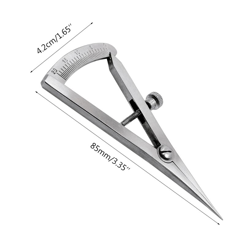 Штангенциркуль Castroviejo из нержавеющей стали 652F, стоматологический, градуированный, 0–20 мм, прямой/угловой