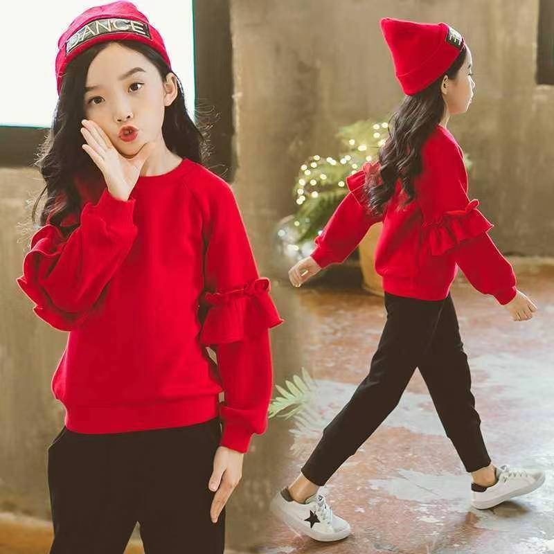2021 Girls Clothes Autumn Winter Long Sleeve Shirts + Pants Suits Children Clothing Sets Kids Clothes Teen 5 6 7 8 9 10 12 Years