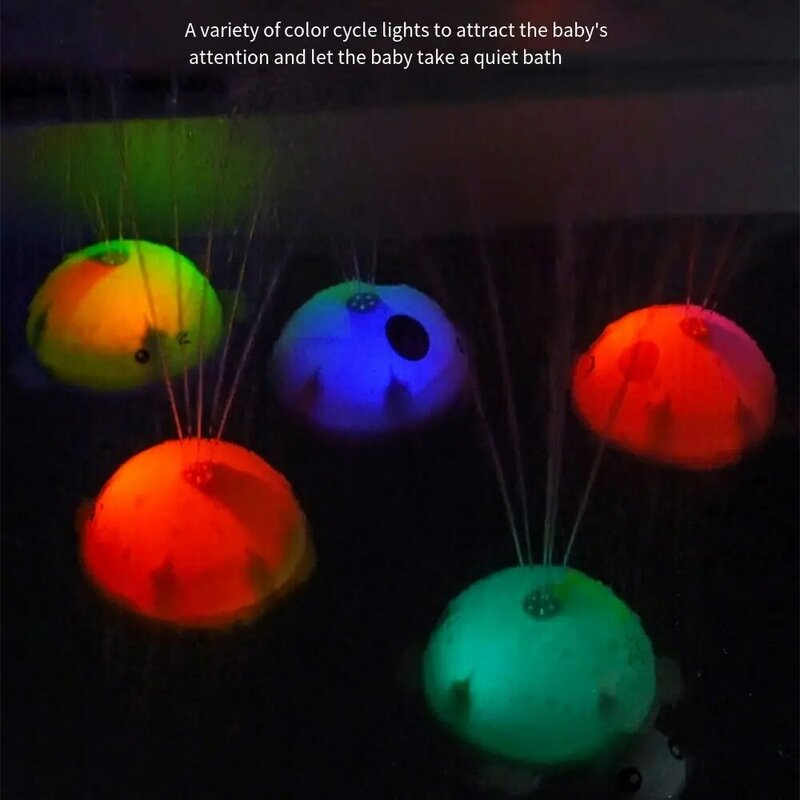 Automatyczna zabawki do kąpieli dla niemowląt wzór ze zwierzętami żółwia/kaczki/ptaka/świni/niedźwiedzia w sprayu do kąpieli wodnej trwała lampa LED