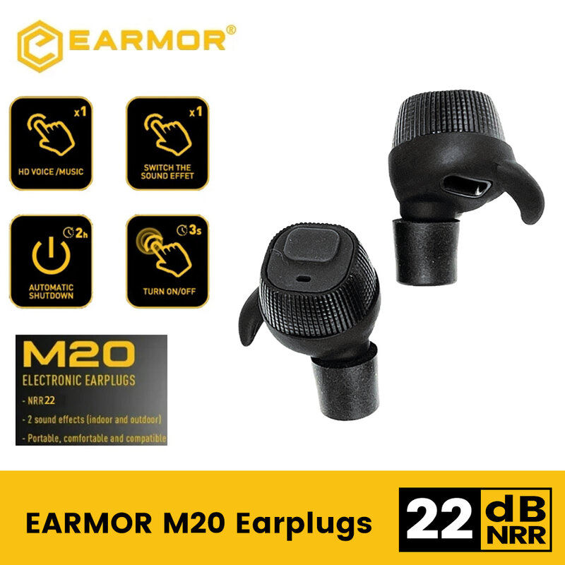 Earmor M20 MOD3 headset tático militar fones de ouvido eletrônicos com cancelamento de ruído para fotografar protetores auditivos