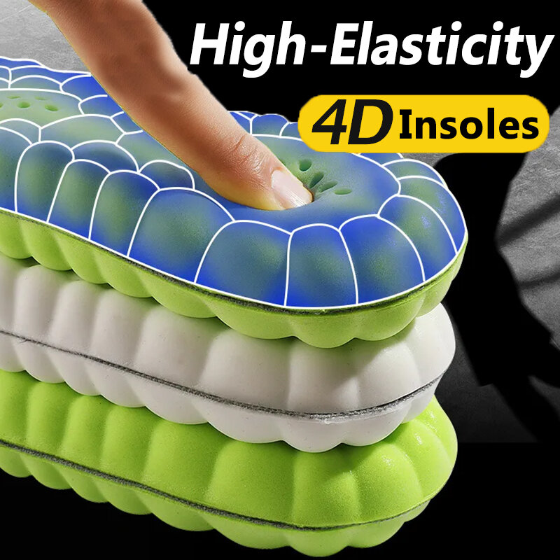 Latex Sport Insoles Soft High Elasticity Shoe Pads Breathable Deodorant Sweat Absorbing Shock Foot Cushion Arch Support Insole