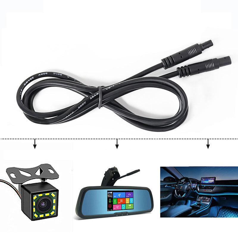 차량 DVR 카메라 익스텐션 커넥터 케이블, 4 핀, 5 핀, 6 핀, 수-암 코드, HD 모니터 후면보기 카메라 와이어