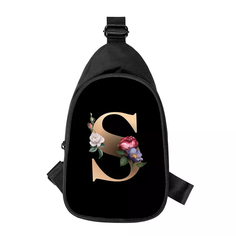 Мужская нагрудная сумка с буквами и цветами, индивидуальная 3D сумка через плечо по диагонали для мужчин и женщин, школьный поясной кошелек для мужа