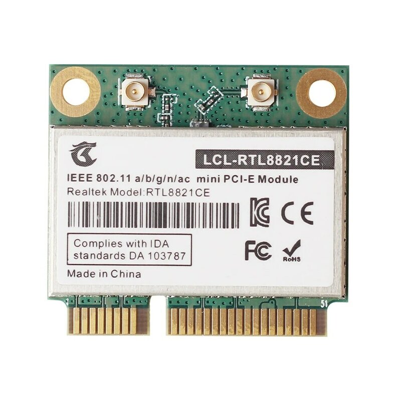 802.11AC RTL8821CE สำหรับบลูทูธ4.2 433Mbps 2.4 ghz/ 5GHz dual band MINI PCIE WiFi Card RTL8821การสนับสนุนแล็ปท็อป/พีซี