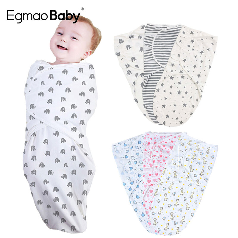 Cobertor Swaddle Ajustável para Bebê, Envoltório Infantil, Swaddle Recém-nascido, Algodão Orgânico, 0-6 Meses