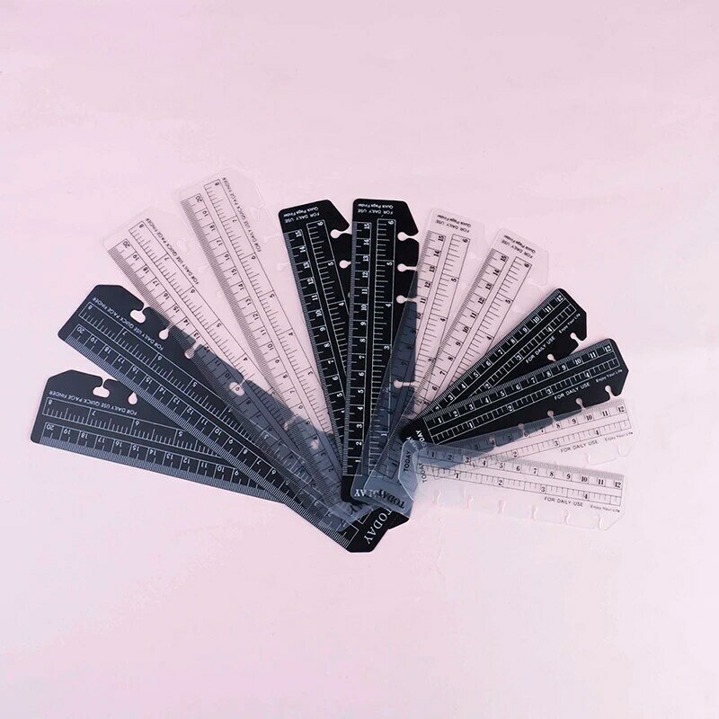 A5 A6 A7 2pcs Black White Bookmark Rulers Thickened 60 Silk DIY Loose-leaf Notebook Standard 6 Holes Quick Page Finder