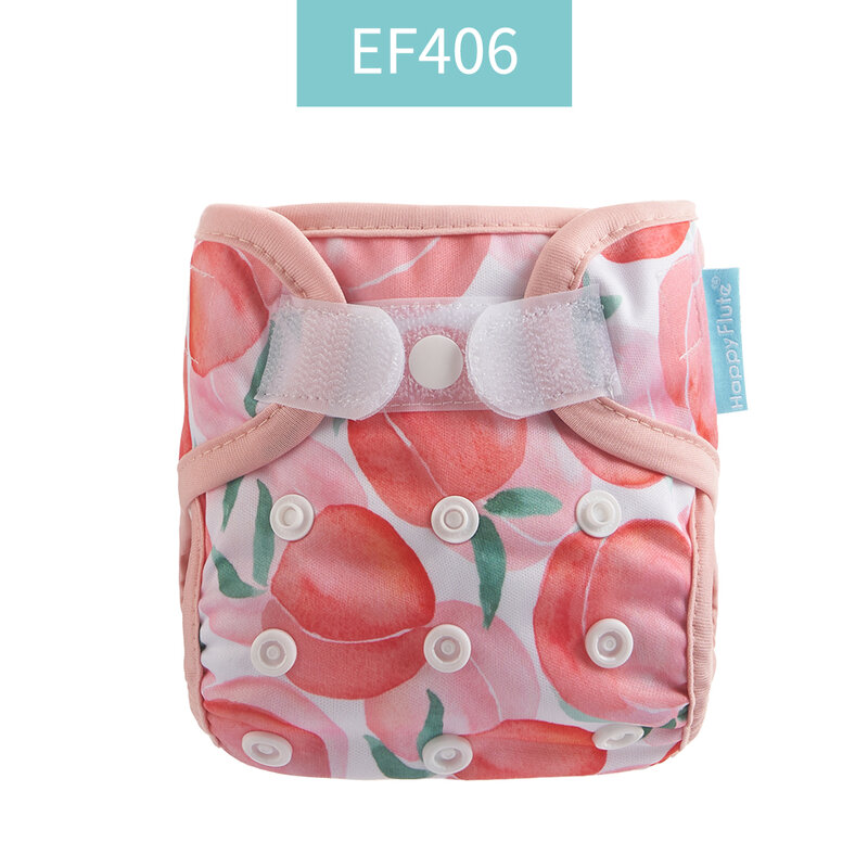 HappyFlute 0-3kg Newborn Diaper Cover With Insert Washable Printed Adjustable Baby Nappy Reusable Cloth Diapers