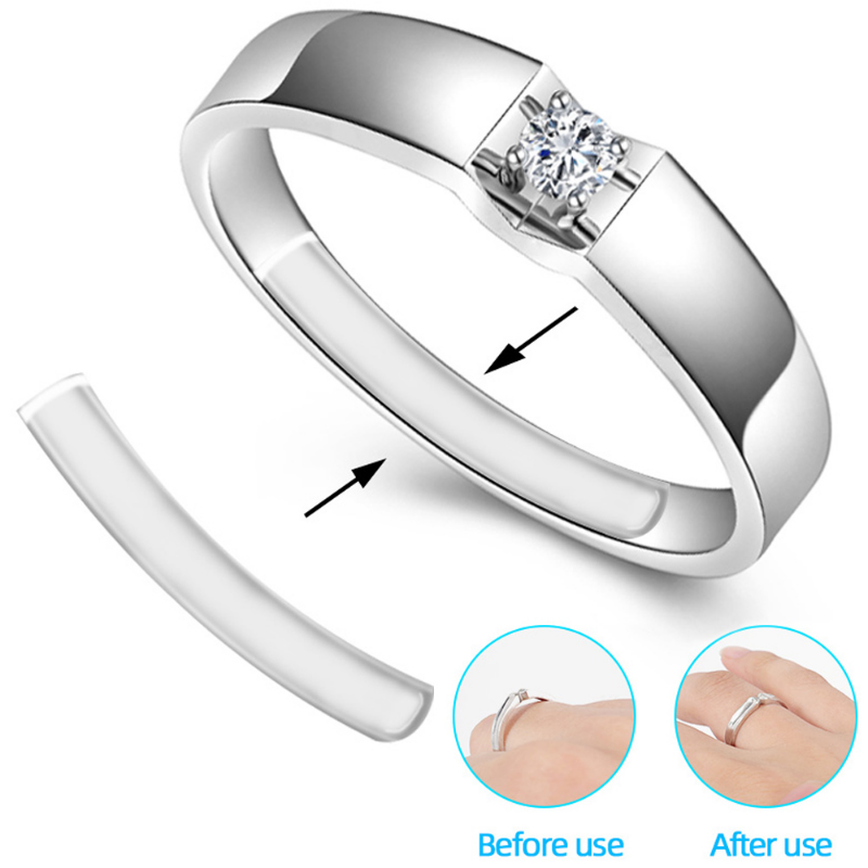 19 pçs limpar tamanho do anel de silicone resizer ajustável para anel de silicone macio adesivo pegajoso modificar invisível qualquer anel jóias ferramentas