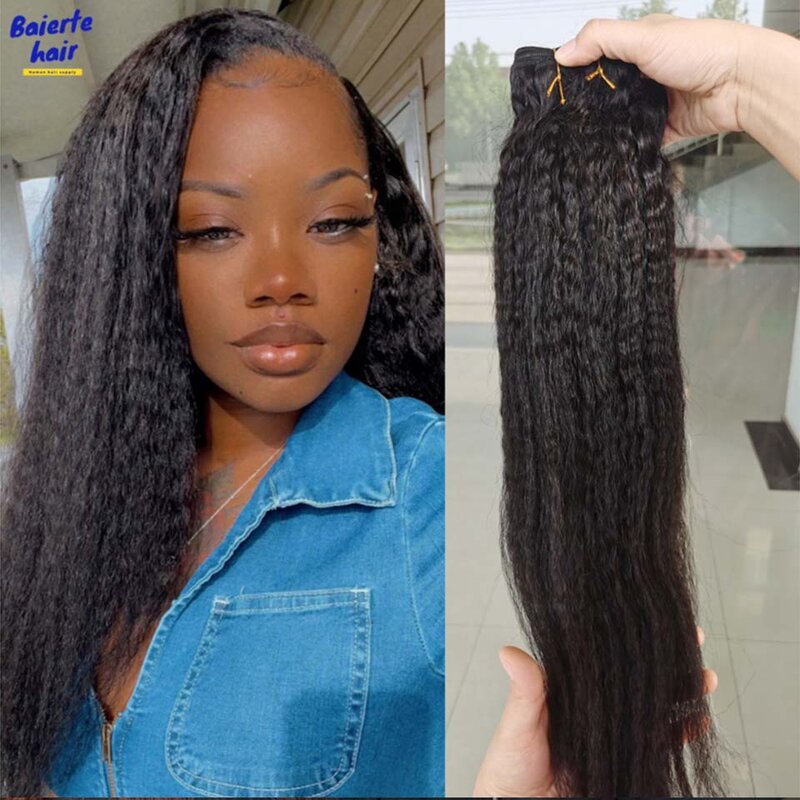 8-30 32 40Inch Braziliaanse Kinky Steil Menselijk Haar Bundels Remy Human Hair Extensions 1/3 Stuks Haar Inslag Yaki Steil Mensenhaar