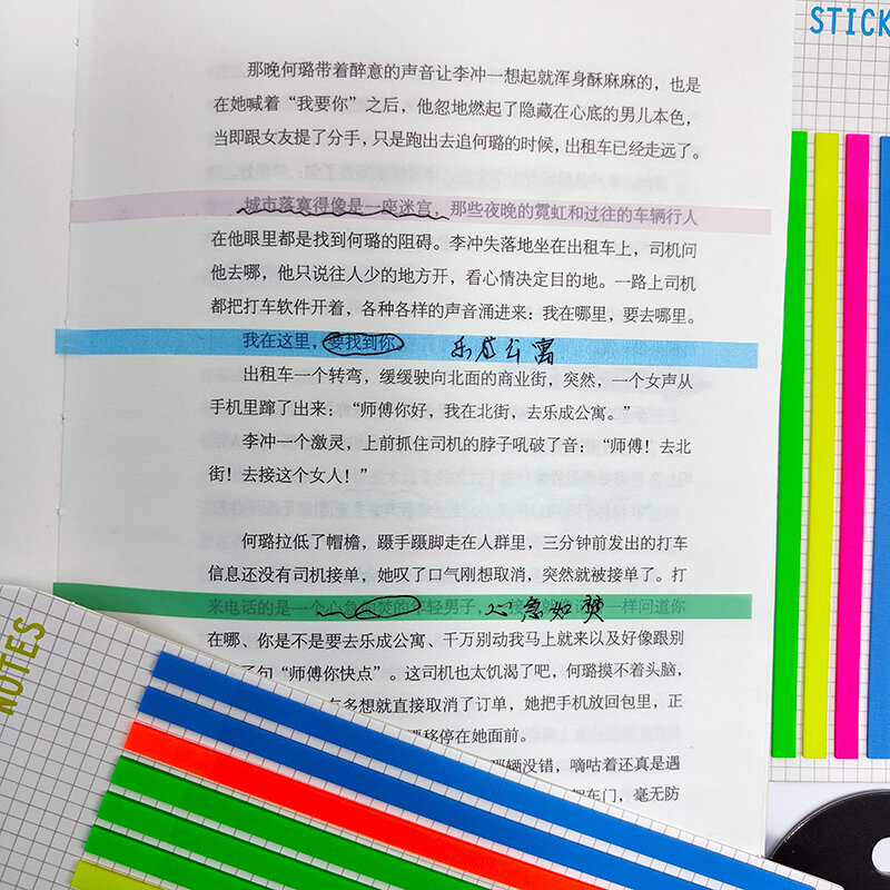 KindFuny adesivi indice a strisce lunghe multicolori schede indice scrivibili nota Macaron evidenziatore cancelleria