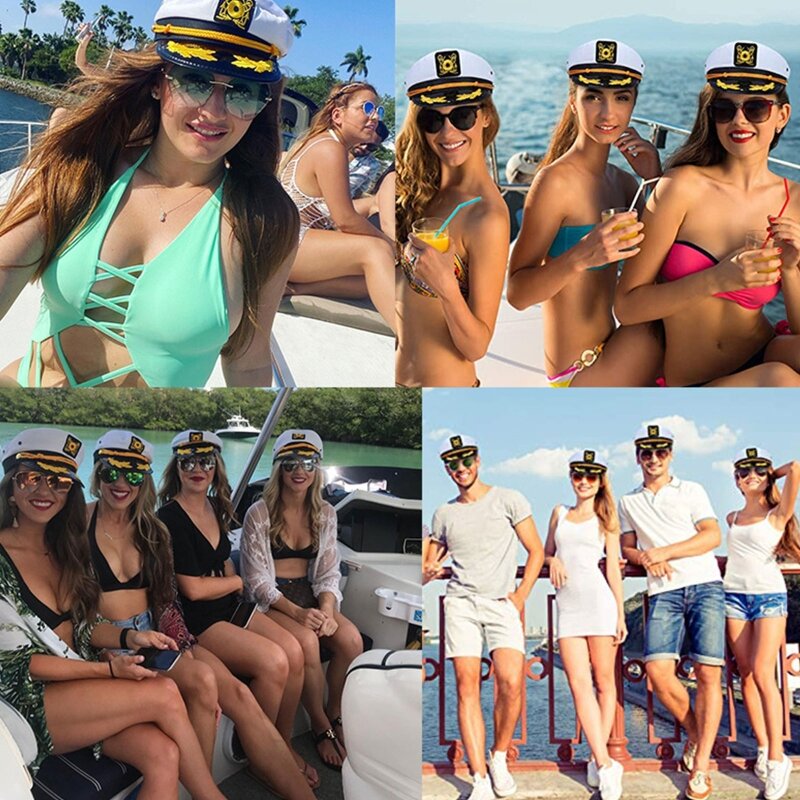 Sombreros militares bordados yate barco capitán barco marinero capitán sombrero para amigos