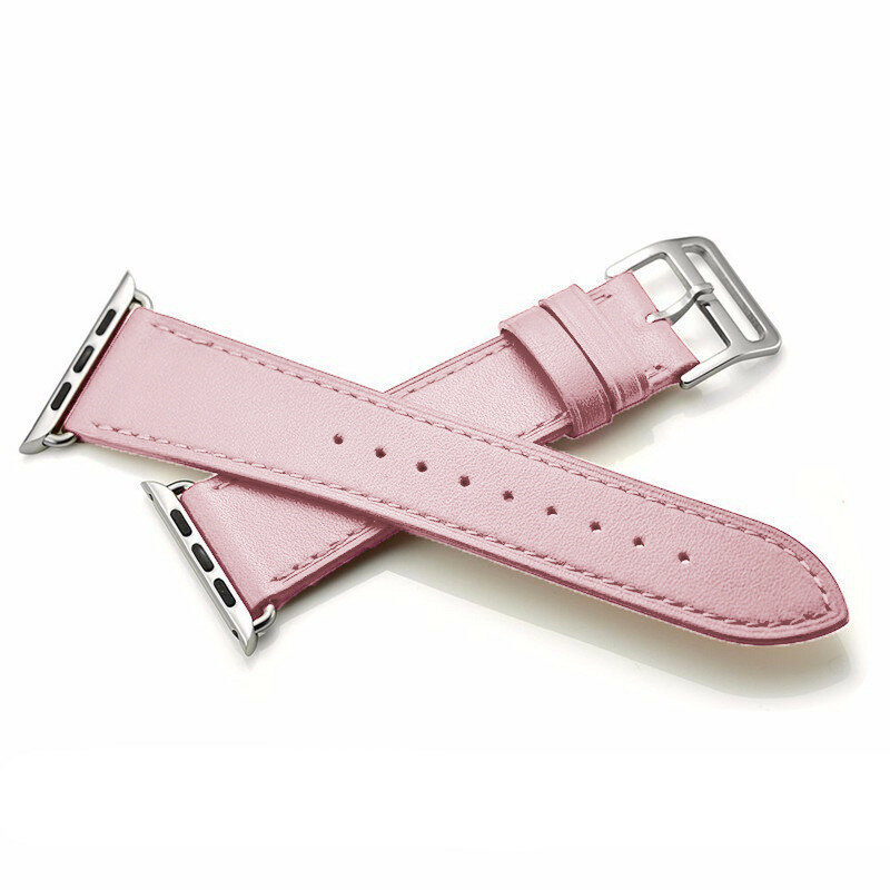 Skórzany zegarek na zegarek apple 4 5 6 40mm 44mm pasek różowy pasek na rękę dla iWatch SE seria 1/2/3 38mm 42mm kobiety dziewczyna