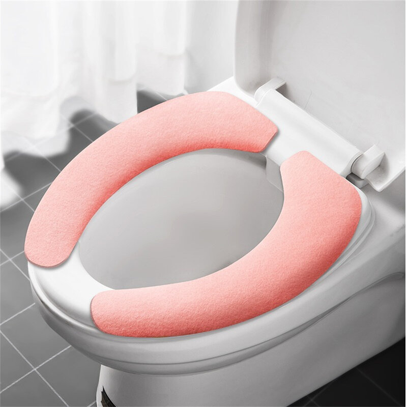Set wieder verwendbare warme Flanell Toiletten aufkleber Toiletten sitzbezüge wasch bare Toiletten sitz füllung Bad matte Sitz bezug Universal