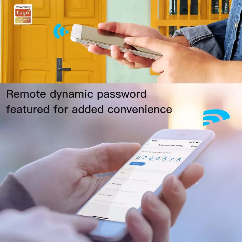 MOES 투야 와이파이 다중 잠금 해제 지문 잠금 장치, 스마트 라이프 앱 암호 RFID 도어락, 보안 지능형 스마트 잠금 장치