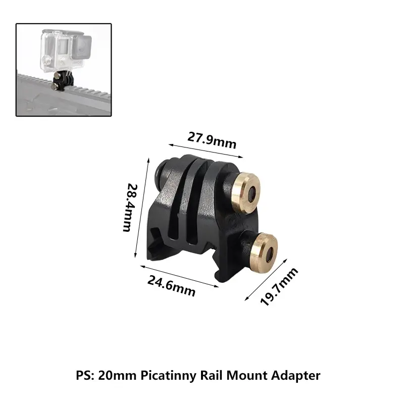Dulhelmet-Adaptateur de support pour rail Picatinny de 20mm, pour Gopro, caméra de sport, chasse, accessoires Airsoft
