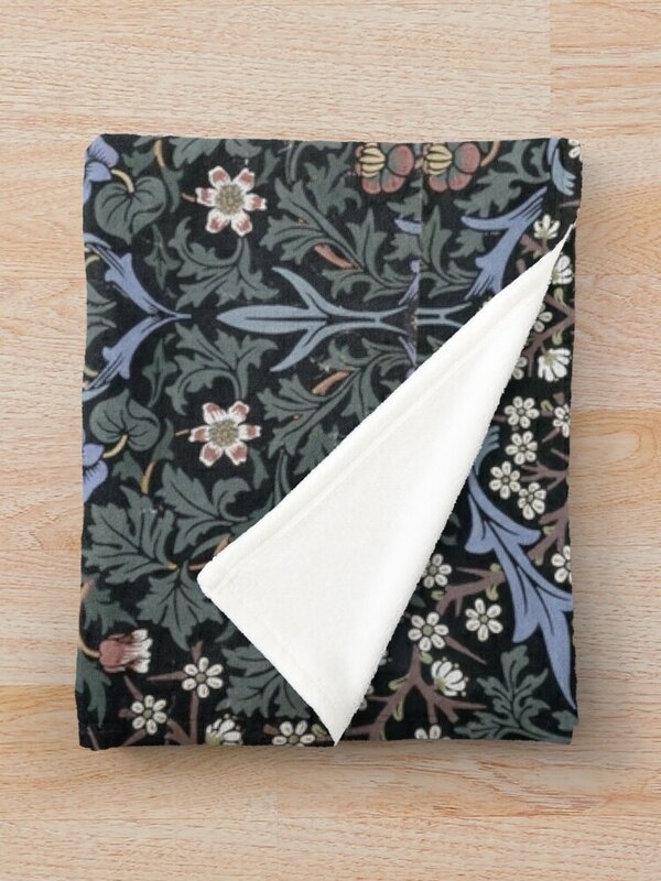 William Morris-Manta de tiro de espino negro, sofás de decoración, mantas de edredón de bebé