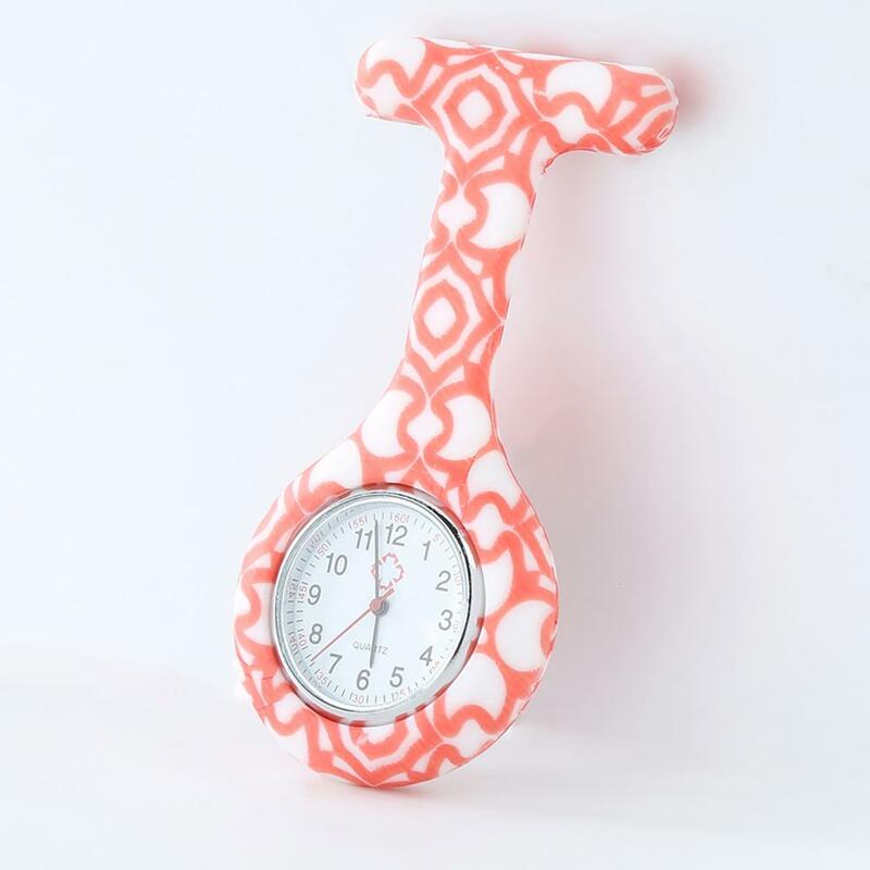 Orologio da infermiera quadrante rotondo numeri galvanica in Silicone elegante spilla da infermiera orologio da infermiera in Silicone spilla orologio a tunica