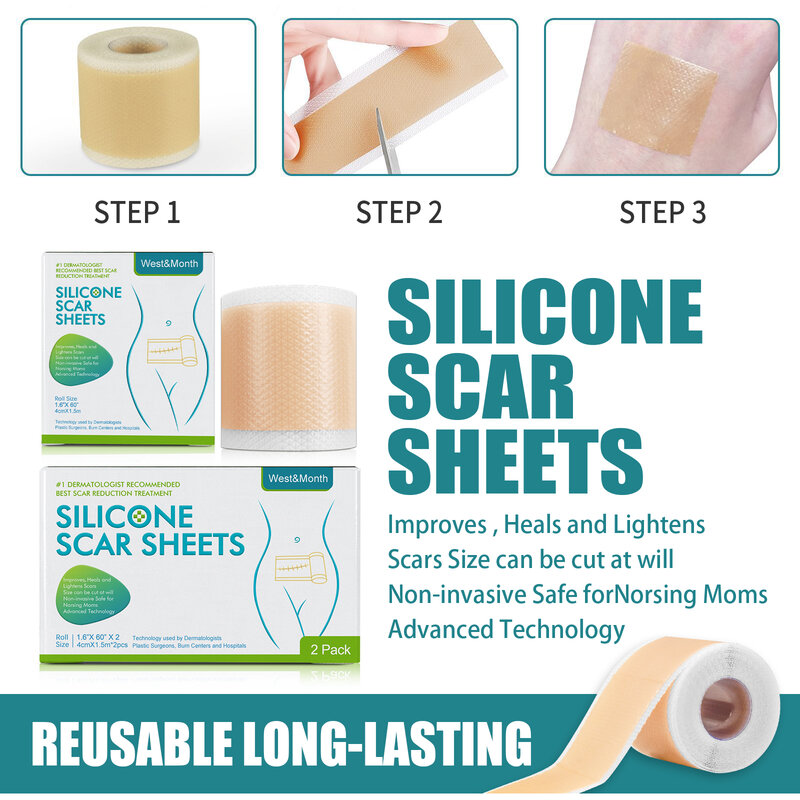 Hete 300cm siliconen littekenvellen huidreparatie patch verwijdering zelfklevende stretch mark tape therapie patch burn acne litteken huidverzorging