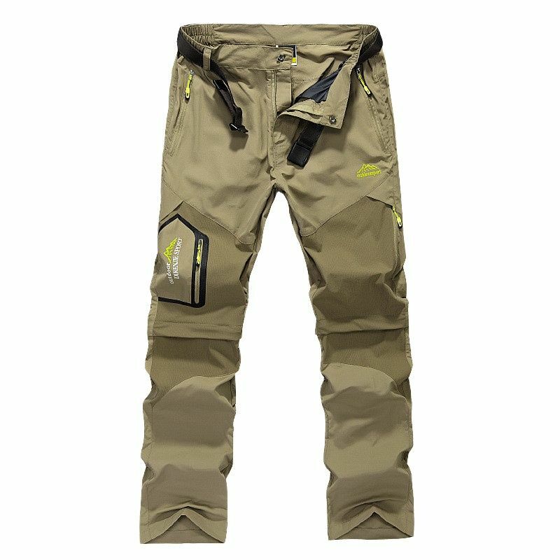 Calças Quick Dry Trekking para homens, calças respiráveis, shorts removíveis, caminhadas, caça, calças de pesca, cinto livre, ao ar livre