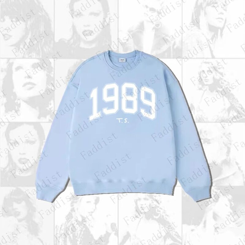 TAILO THE ERAS TOUR 1989 damska bluza z kapturem Taylor bluza z kapturem KPOP niebiesko-szara T.S