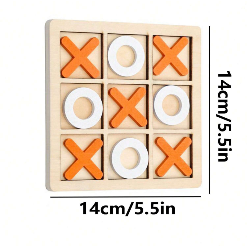 Wooden XO Triple Cross Chess Children's Early Education, Puzzle, Entertainment, Leisure, Battle, Board Game Toys