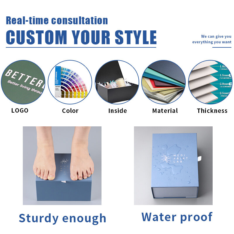 Caja de cartón corrugado holográfico de lujo, producto personalizado, se puede imprimir en cualquier color, logotipo para embalaje de cabello