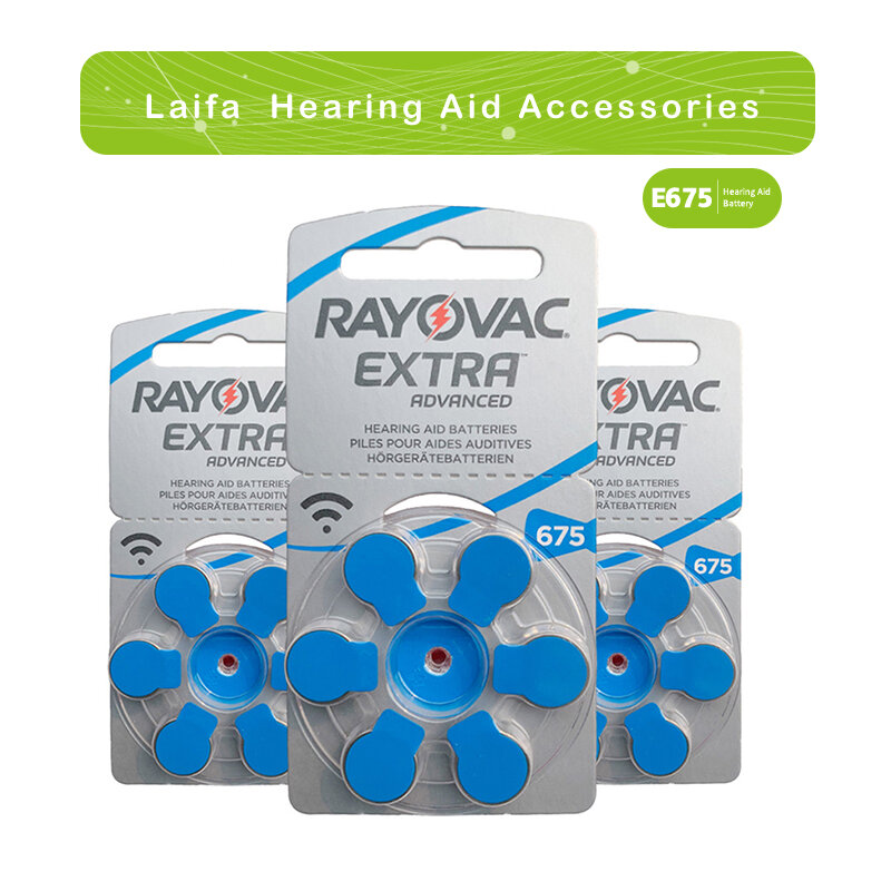 Rayovac-baterías para audífonos de larga duración, 60 piezas, 675A, 675, A675, PR44