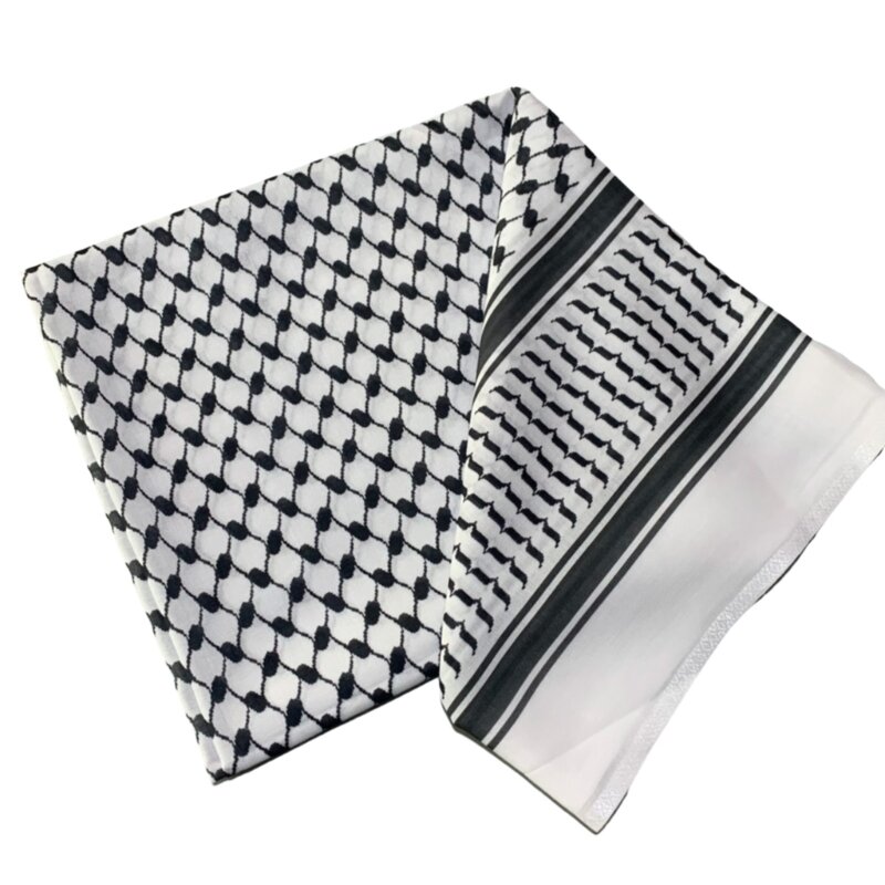 Pañuelo para cabeza Keffiyeh para adultos Oriente Medio, bufanda árabe Jacquard, pañuelo para cabeza con Anti UV