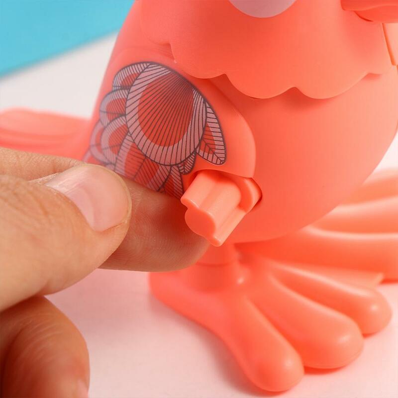 Papuga zwierzęca zabawki nakręcane śliczny plastikowy zielony/różowy łańcuch klasyczna zabawka nakręcana zabawka rodzica-dziecka