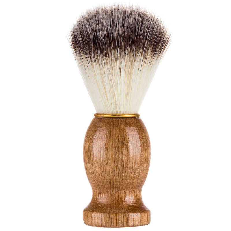 Naturalne włosia borsuka pędzel do golenia dla mężczyzn fryzjer Salon mężczyźni broda na twarz przybory do czyszczenia golenie narzędzie Razor Brush z drewnianą rączką