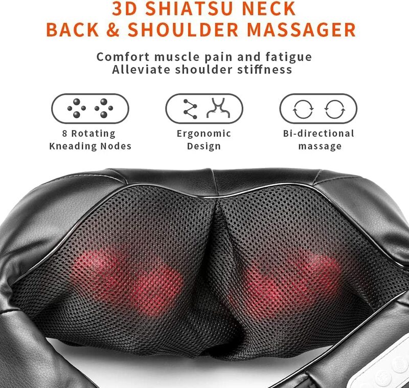 Breo Shiatsu Neck & Back Massager mit Wärme 3D Tief Kneten Schmerzen Relief Schulter Massage Elektrische Kissen für Hals Bein fuß