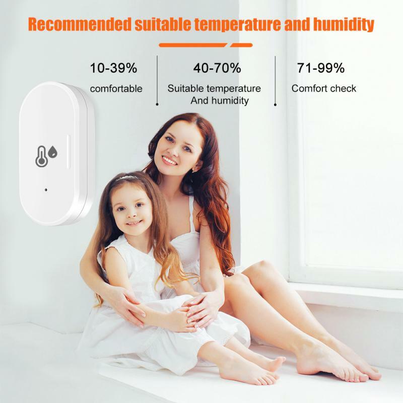 Tenky Tuya ZigBee Temperature Humidity Sensor Smart Home Connected Thermometer Smart Life Google Home Assistant Voice Control