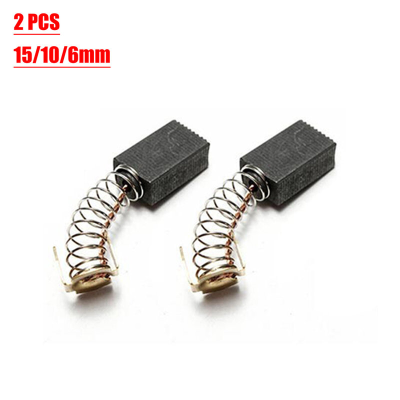 2pcs Carbon Motor Brushes 15x10x6mm For Electric Hammer Drill Angle Grinder Power Tool Accessories Replacement New In