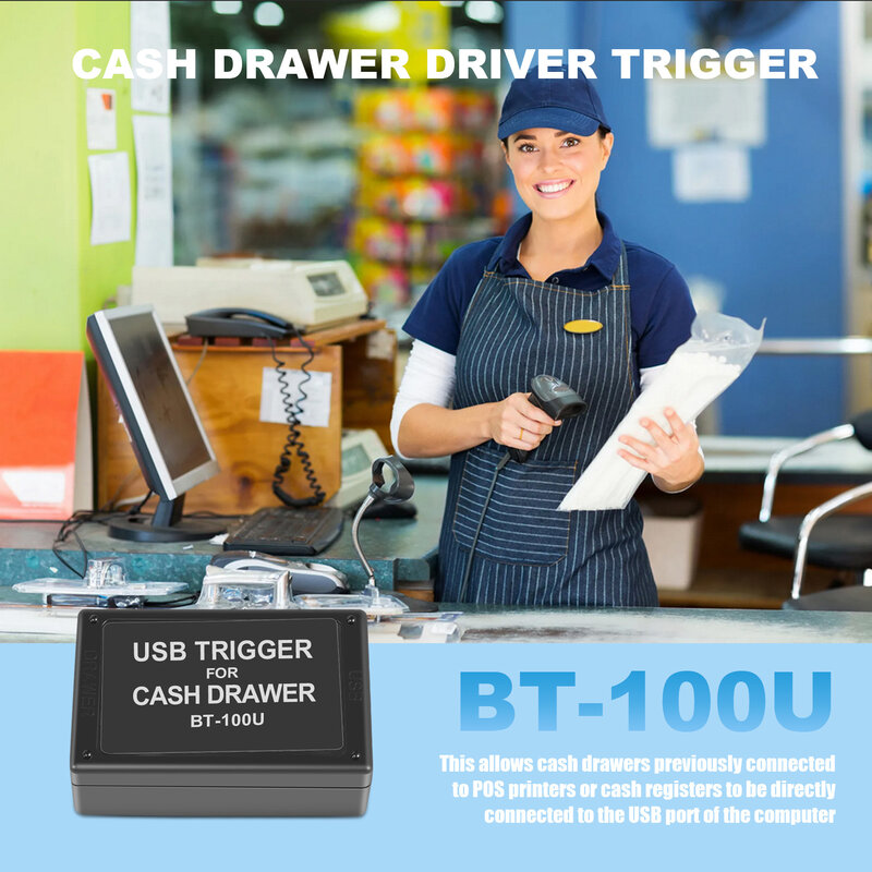 Disparador de controlador de cajón de efectivo, BT-100U con interfaz USB, disparador de cajón