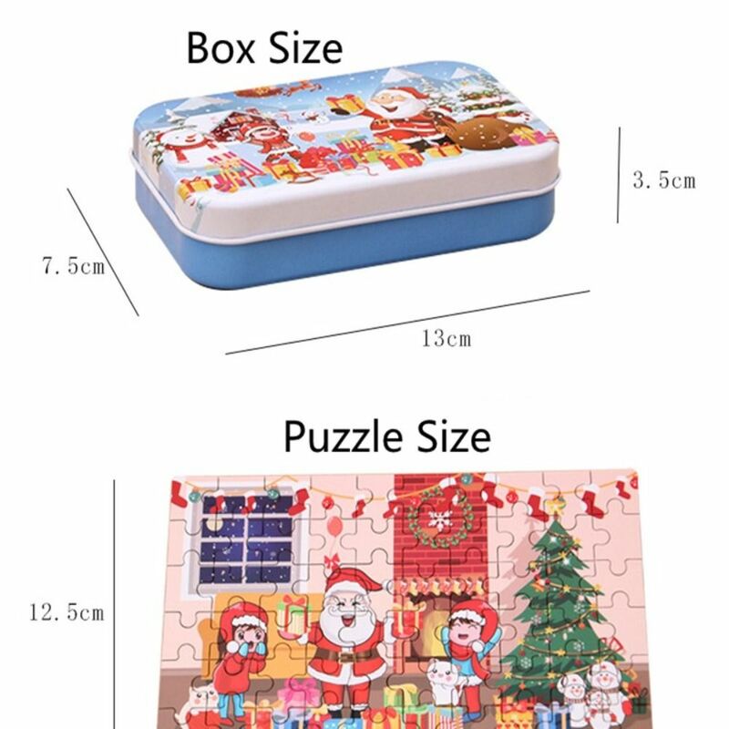 Рождественский подарок, детская головоломка, 3d игрушки, железная коробка, карточки, Мультяшные детские игрушки Монтессори, Ранняя образовательная игра, новогодние подарки