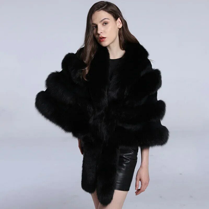 女性のための短いキツネの毛皮のきらびやかなコート,暖かいベスト,人気のベスト,秋冬