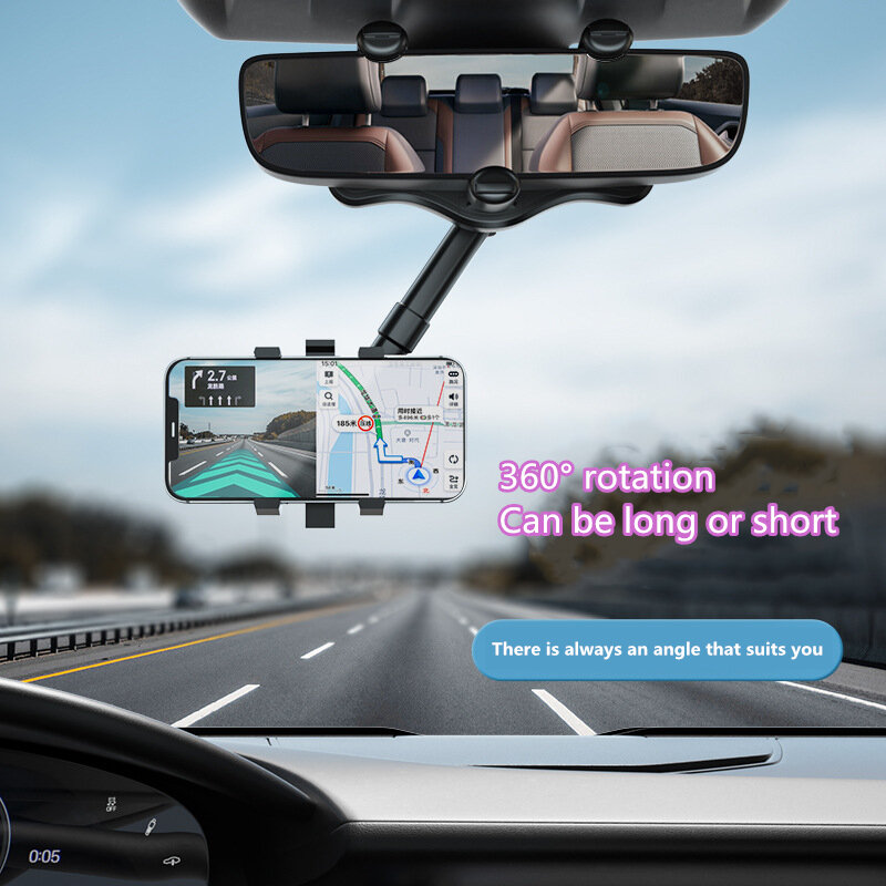 Universal 360 ° Auto Rückspiegel halterung Telefon halter verstellbar Teleskop für perfekte Betrachtung winkel dreht sich für GPS-Navigation